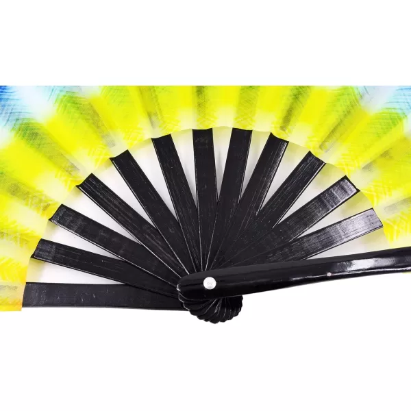 Amajiji Large Folding Hand Rave Fan for WomenMen ChineaseJapanese Bamboo and NylonCloth Folding Hand Fan Hand Fan Festival Fan Gift Fan Craft Fan Folding Fan Dance Fan Disco Bassperture