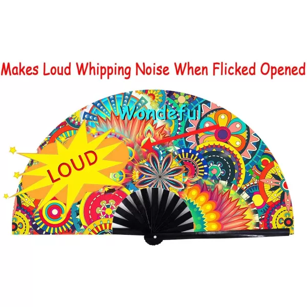 Amajiji Large Folding Hand Rave Fan for WomenMen ChineaseJapanese Bamboo and NylonCloth Folding Hand Fan Hand Fan Festival Fan Gift Fan Craft Fan Folding Fan Dance Fan Disco BassDream lower
