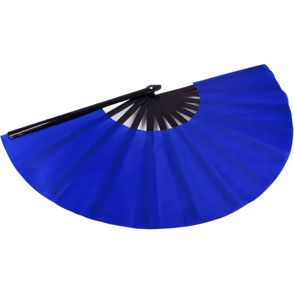 Amajiji Large Folding Hand Rave Fan for WomenMen ChineaseJapanese Bamboo and NylonCloth Folding Hand Fan for Performance Festival Events Gift Craft Dance Decorations BlackBlue