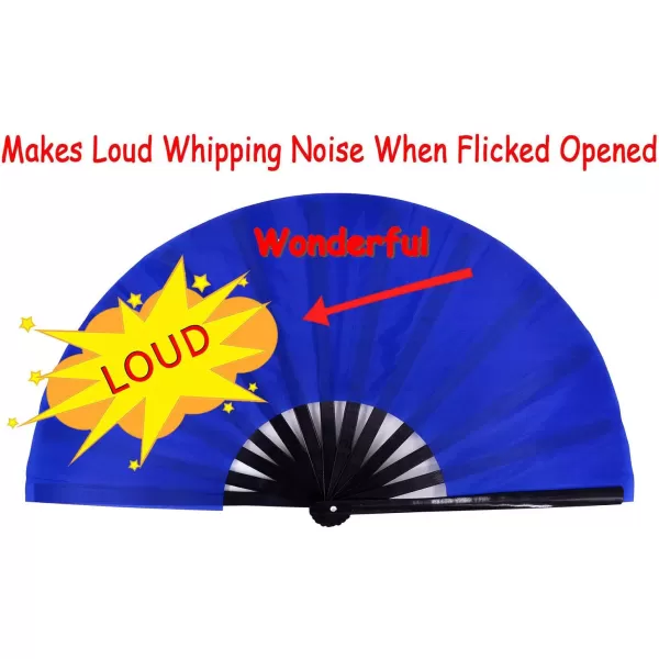Amajiji Large Folding Hand Rave Fan for WomenMen ChineaseJapanese Bamboo and NylonCloth Folding Hand Fan for Performance Festival Events Gift Craft Dance Decorations BlackBlue