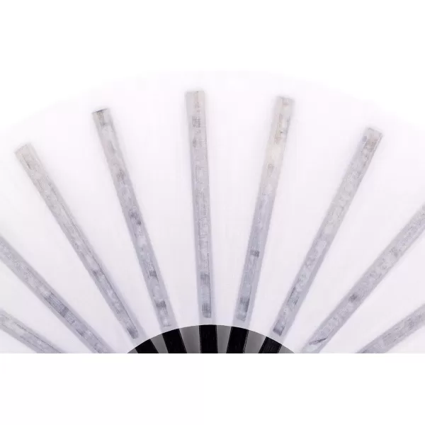 Amajiji Large Folding Hand Rave Fan for WomenMen ChineaseJapanese Bamboo and NylonCloth Folding Hand Fan for Performance Festival Events Gift Craft Dance Decorations BlackWhite1