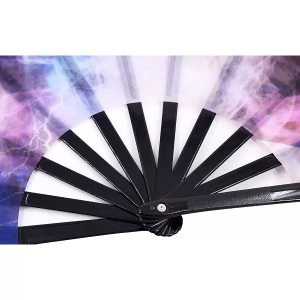 Amajiji Large Galaxy Folding Fan ChineaseJapanese Folding NylonCloth Hand Fan Hand Folding Fans for WomenMen Hand Fan Festival Gift Fan Craft fan Folding Fan Dance Fan AM5Am5