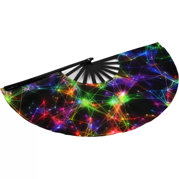 Amajiji Large Galaxy Folding Fan ChineaseJapanese Folding NylonCloth Hand Fan Hand Folding Fans for WomenMen Hand Fan Festival Gift Fan Craft fan Folding Fan Dance Fan AM5Am1