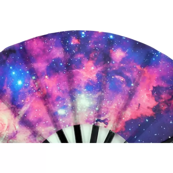 Amajiji Large Galaxy Folding Fan ChineaseJapanese Folding NylonCloth Hand Fan Hand Folding Fans for WomenMen Hand Fan Festival Gift Fan Craft fan Folding Fan Dance Fan AM5Am2
