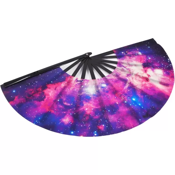 Amajiji Large Galaxy Folding Fan ChineaseJapanese Folding NylonCloth Hand Fan Hand Folding Fans for WomenMen Hand Fan Festival Gift Fan Craft fan Folding Fan Dance Fan AM5Am2