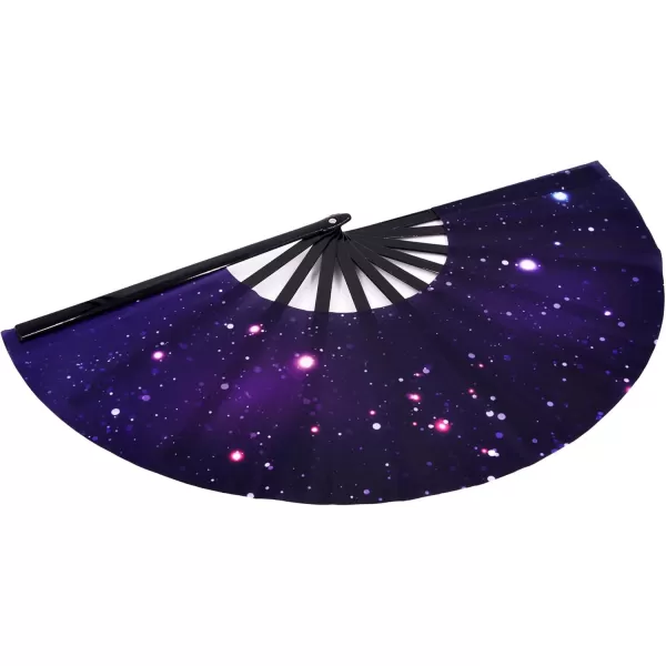 Amajiji Large Galaxy Folding Fan ChineaseJapanese Folding NylonCloth Hand Fan Hand Folding Fans for WomenMen Hand Fan Festival Gift Fan Craft fan Folding Fan Dance Fan AM5Am3