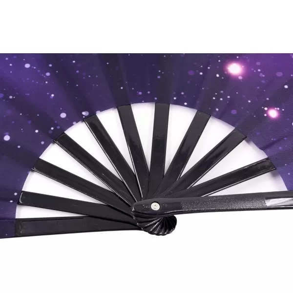 Amajiji Large Galaxy Folding Fan ChineaseJapanese Folding NylonCloth Hand Fan Hand Folding Fans for WomenMen Hand Fan Festival Gift Fan Craft fan Folding Fan Dance Fan AM5Am3