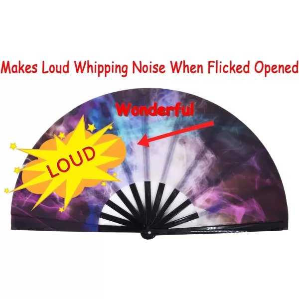 Amajiji Large Galaxy Folding Fan ChineaseJapanese Folding NylonCloth Hand Fan Hand Folding Fans for WomenMen Hand Fan Festival Gift Fan Craft fan Folding Fan Dance Fan AM5Am5