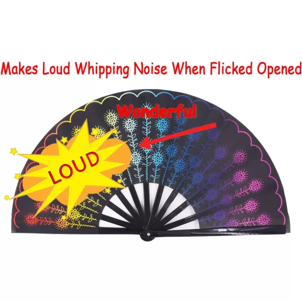 Amajiji Large Peacock Folding Fan ChineaseJapanese Folding NylonCloth Hand Fan Hand Folding Fans for WomenMen Hand Fan Festival Gift Fan Craft Fan Folding Fan Dance Fan Multi Color