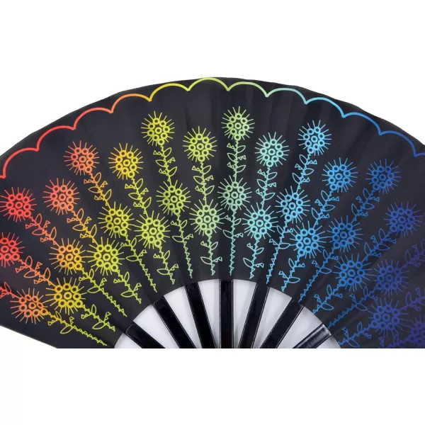 Amajiji Large Peacock Folding Fan ChineaseJapanese Folding NylonCloth Hand Fan Hand Folding Fans for WomenMen Hand Fan Festival Gift Fan Craft Fan Folding Fan Dance Fan Multi Color
