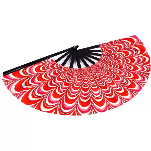 Amajiji Large Peacock Folding Fan ChineaseJapanese Folding NylonCloth Hand Fan Hand Folding Fans for WomenMen Hand Fan Festival Gift Fan Craft fan Folding Fan Dance Fan Red Peacock