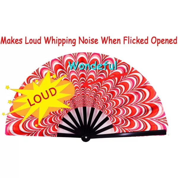Amajiji Large Peacock Folding Fan ChineaseJapanese Folding NylonCloth Hand Fan Hand Folding Fans for WomenMen Hand Fan Festival Gift Fan Craft fan Folding Fan Dance Fan Red Peacock