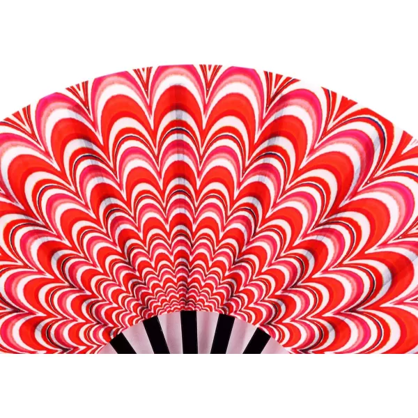 Amajiji Large Peacock Folding Fan ChineaseJapanese Folding NylonCloth Hand Fan Hand Folding Fans for WomenMen Hand Fan Festival Gift Fan Craft fan Folding Fan Dance Fan Red Peacock