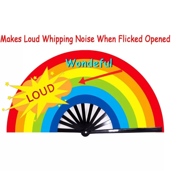 Amajiji Large Peacock Folding Fan ChineaseJapanese Folding NylonCloth Hand Fan Hand Folding Fans for WomenMen Hand Fan Festival Gift Fan Craft fan Folding Fan Dance Fan Rainbow