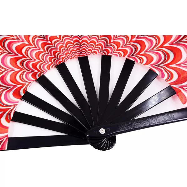Amajiji Large Peacock Folding Fan ChineaseJapanese Folding NylonCloth Hand Fan Hand Folding Fans for WomenMen Hand Fan Festival Gift Fan Craft fan Folding Fan Dance Fan Red Peacock