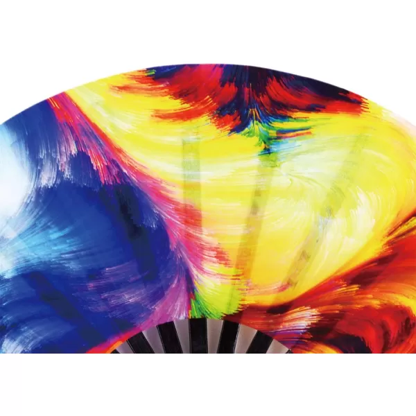 Amajiji Large Rave Folding Hand Fan for MenWomen ChineaseJapanese Bamboo Hand Fan Festival Accessories Performance Decoration Gift Dance Handheld Fan Electromagnetic LightOcean