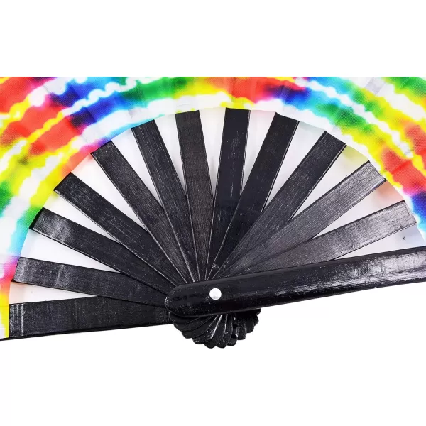 Amajiji Large Rave Folding Hand Fan for MenWomen ChineaseJapanese Bamboo Hand Fan Festival Accessories Performance Decoration Gift Dance Handheld Fan Electromagnetic LightElectromagnetic Light