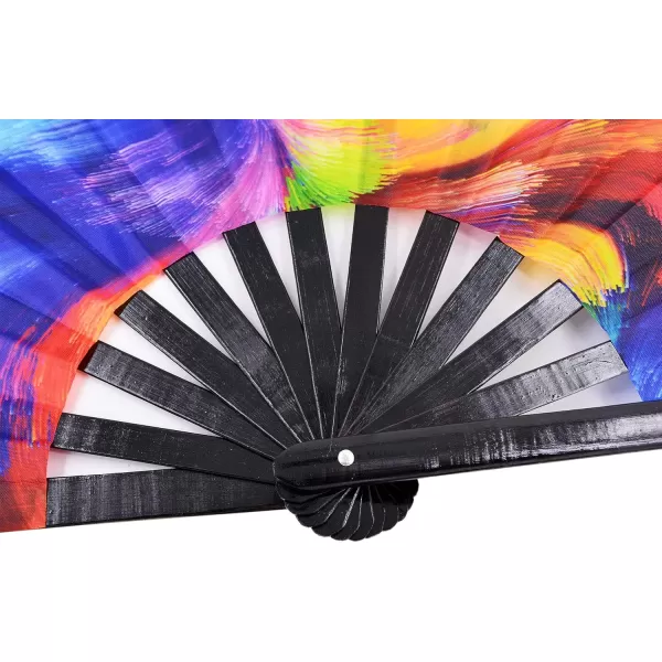 Amajiji Large Rave Folding Hand Fan for MenWomen ChineaseJapanese Bamboo Hand Fan Festival Accessories Performance Decoration Gift Dance Handheld Fan Electromagnetic LightOcean