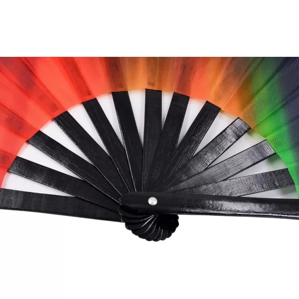 Amajiji Rave Festival Accessories Large Folding Hand Fan for Women Men ChineaseJapanese Handheld Fan Bamboo Fan Dance Fan Gift Fan Craft Fan AuroraAurora
