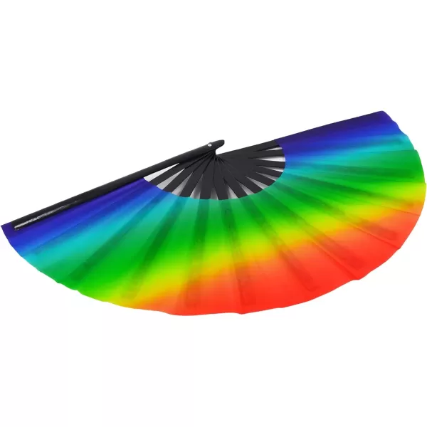 Amajiji Rave Festival Accessories Large Folding Hand Fan for Women Men ChineaseJapanese Handheld Fan Bamboo Fan Dance Fan Gift Fan Craft Fan AuroraSunrise