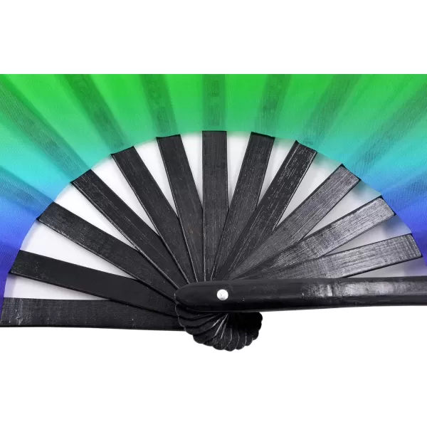 Amajiji Rave Festival Accessories Large Folding Hand Fan for Women Men ChineaseJapanese Handheld Fan Bamboo Fan Dance Fan Gift Fan Craft Fan AuroraSunrise