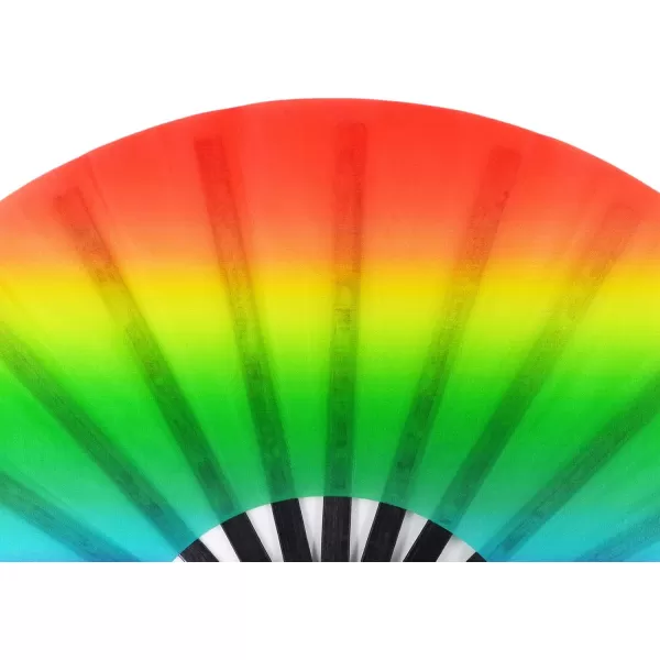 Amajiji Rave Festival Accessories Large Folding Hand Fan for Women Men ChineaseJapanese Handheld Fan Bamboo Fan Dance Fan Gift Fan Craft Fan AuroraSunrise