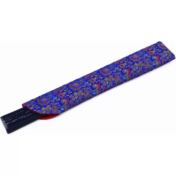 Amajiji Women Hand Held Silk Folding Fans with Bamboo Frame Blue