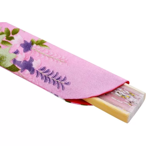 Amajiji Women Ladys Girls 827quot21cm Folding Fan Hand FanHand Held Silk Folding Fan with Bamboo FrameChineaseJapanese Vintage Retro Style Pink