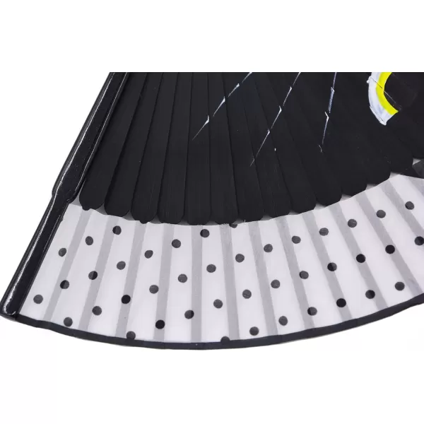 Amajiji Women Lovely Black Cat Folding Silk Fan Handheld Fan for Wedding Dancing Church Party Gifts Black