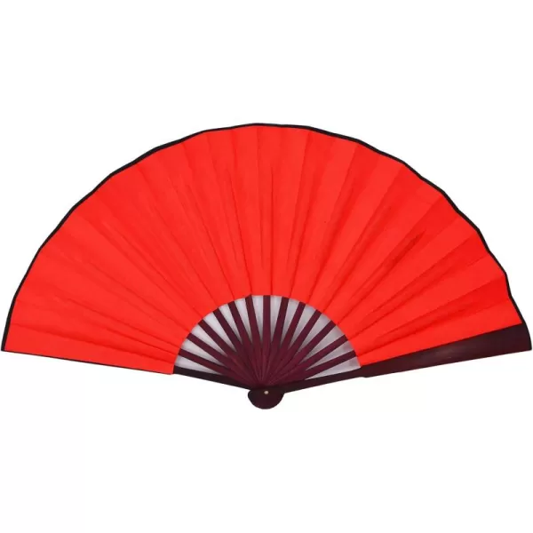 Amajiji 1333cm The blank ChineaseJapanese Hand Held Silk Folding Fan with Bamboo FrameChinese Style Men Bamboo Folded Fans Hand Held Props for Dancing red