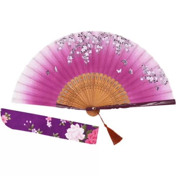 Amajiji 827quot Beautiful handcrafted Chinese Japanese hand held folding fan with firstclass bamboo spins and high quality traditonal silk fabrics HBSY 001