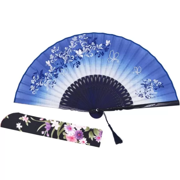 Amajiji 827quot Beautiful handcrafted Chinese Japanese hand held folding fan with firstclass bamboo spins and high quality traditonal silk fabrics HBSY 002