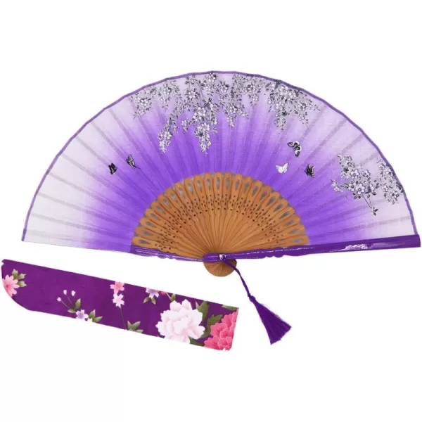 Amajiji 827quot Beautiful handcrafted Chinese Japanese hand held folding fan with firstclass bamboo spins and high quality traditonal silk fabrics HBSY 003