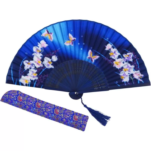 Amajiji 827quot Women Folding Fan Hand FanChineaseJapanese Vintage Retro Style HQJ18Hqj22