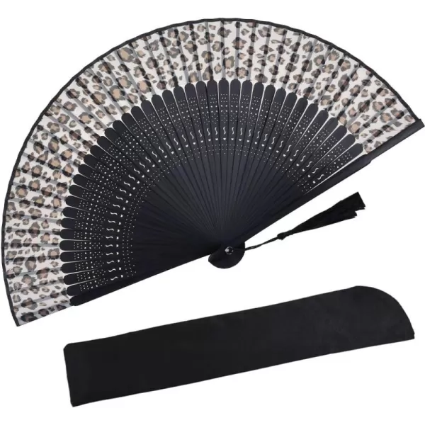 Amajiji Charming Elegant Modern Woman Handmade Bamboo Silk 827quot 21cm Folding Pocket Purse Hand Fan BlackCzt28