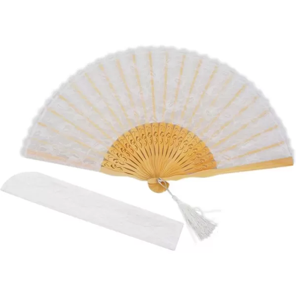 Amajiji ChineseJapanese Vintage Retro Style Bamboo Wood Silk Folding Hand Fan for women HBSY 23cm 001001