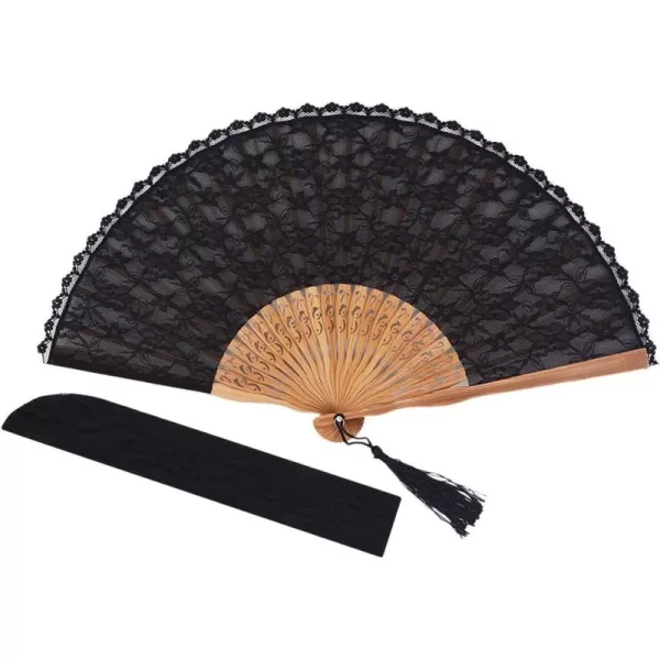Amajiji ChineseJapanese Vintage Retro Style Bamboo Wood Silk Folding Hand Fan for women HBSY 23cm 001006
