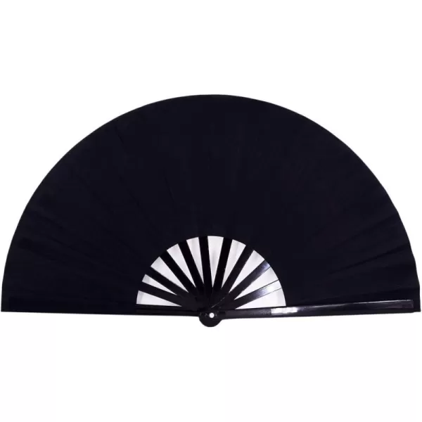 Amajiji Large Folding Fan ChineaseJapanese Folding NylonCloth Hand Fan Women Hand Folding Fans Hand Fan Gift fan Craft fan Folding Fan Dance Fan Black Plastic