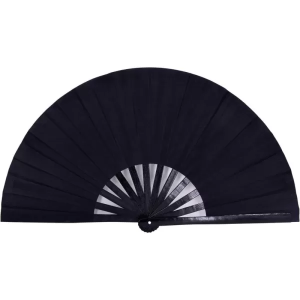 Amajiji Large Folding Fans Rave Festival Accessories for MenWomen Chinese Japanese Hand Fan Gift Fan Drag Queen Fan Performance Fan Dance Fan BlackBlack
