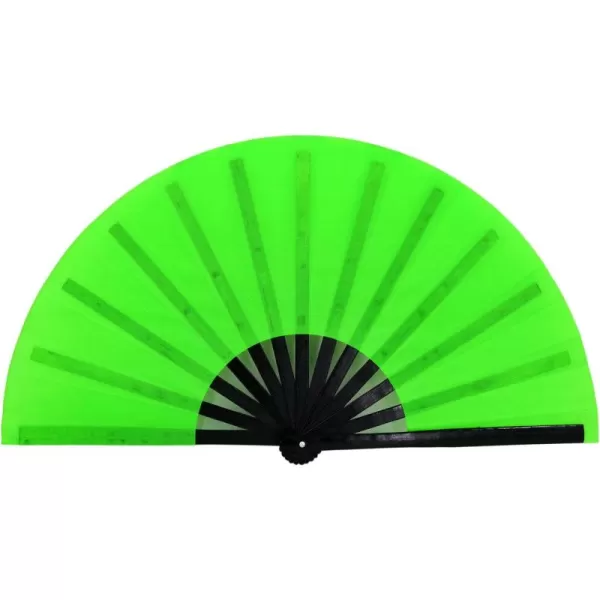 Amajiji Large Folding Fans Rave Festival Accessories for MenWomen Chinese Japanese Hand Fan Gift Fan Drag Queen Fan Performance Fan Dance Fan BlackGreen