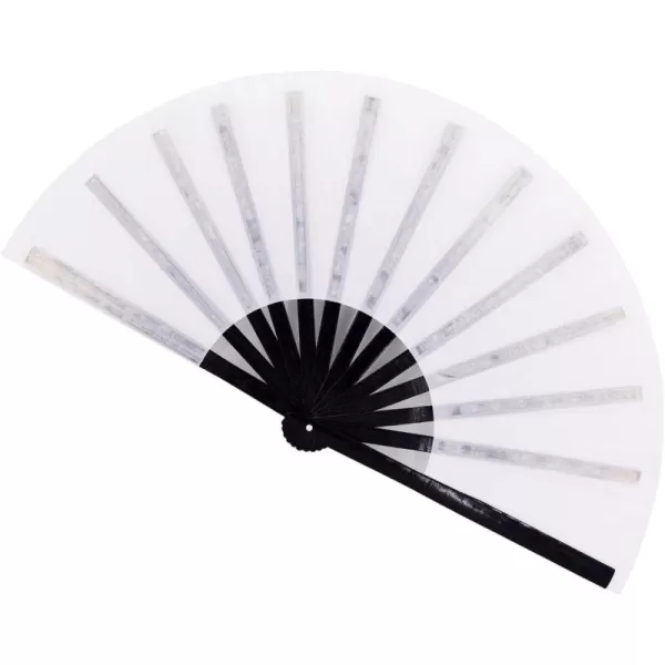 Amajiji Large Folding Fans Rave Festival Accessories for MenWomen Chinese Japanese Hand Fan Gift Fan Drag Queen Fan Performance Fan Dance Fan BlackWhite and Black