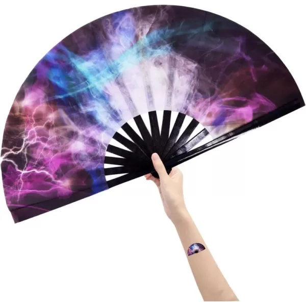 Amajiji Large Folding Fans Rave Festival Accessories for WomenMen ChineaseJapanese Bamboo and NylonCloth Perform Fan Hand Fan Gift Fan Craft Fan Dance Fan AM2Am3