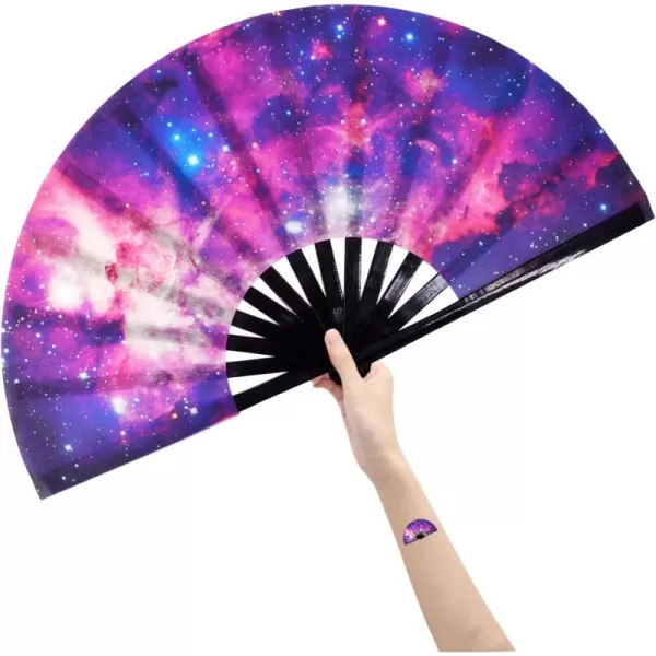 Amajiji Large Folding Fans Rave Festival Accessories for WomenMen ChineaseJapanese Bamboo and NylonCloth Perform Fan Hand Fan Gift Fan Craft Fan Dance Fan AM2Am6