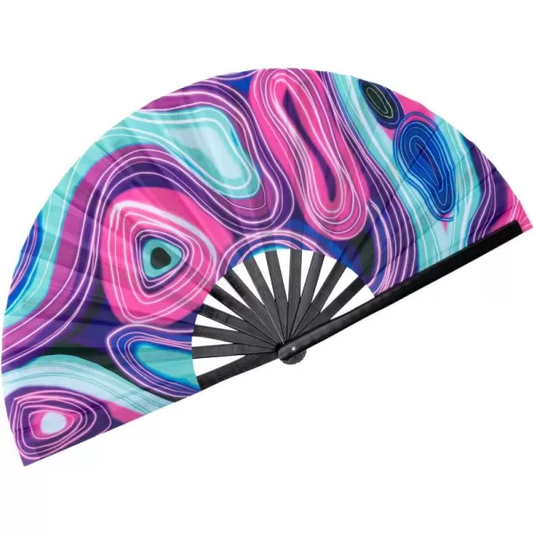 Amajiji Large Folding Hand Rave Fan for WomenMen ChineaseJapanese Bamboo and NylonCloth Folding Hand Fan Hand Fan Festival Fan Gift Fan Craft Fan Folding Fan Dance Fan Disco BassDisco Bass