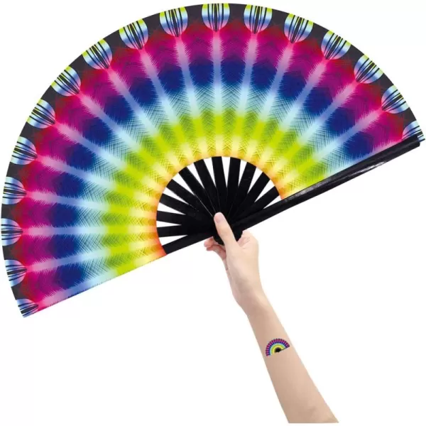 Amajiji Large Folding Hand Rave Fan for WomenMen ChineaseJapanese Bamboo and NylonCloth Folding Hand Fan Hand Fan Festival Fan Gift Fan Craft Fan Folding Fan Dance Fan Disco Bassperture