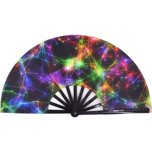 Amajiji Large Galaxy Folding Fan ChineaseJapanese Folding NylonCloth Hand Fan Hand Folding Fans for WomenMen Hand Fan Festival Gift Fan Craft fan Folding Fan Dance Fan AM5Am1