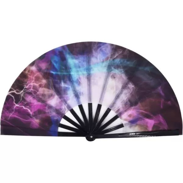 Amajiji Large Galaxy Folding Fan ChineaseJapanese Folding NylonCloth Hand Fan Hand Folding Fans for WomenMen Hand Fan Festival Gift Fan Craft fan Folding Fan Dance Fan AM5Am5