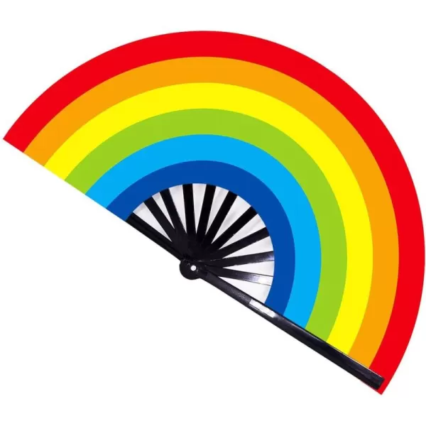 Amajiji Large Peacock Folding Fan ChineaseJapanese Folding NylonCloth Hand Fan Hand Folding Fans for WomenMen Hand Fan Festival Gift Fan Craft fan Folding Fan Dance Fan Rainbow