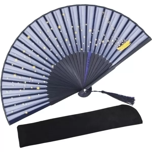 Amajiji Small Folding Hand Fan for Women Chinese Japanese Vintage Style Bamboo Silk Fans for Party Wedding Dancing Decoration Gift Performance AM13Am38