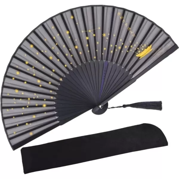 Amajiji Small Folding Hand Fan for Women Chinese Japanese Vintage Style Bamboo Silk Fans for Party Wedding Dancing Decoration Gift Performance AM13Am39